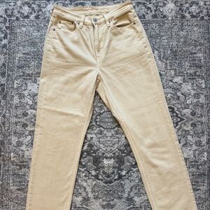 American Eagle AE Straight High-Waist Beige Jeans Women’s Size 4